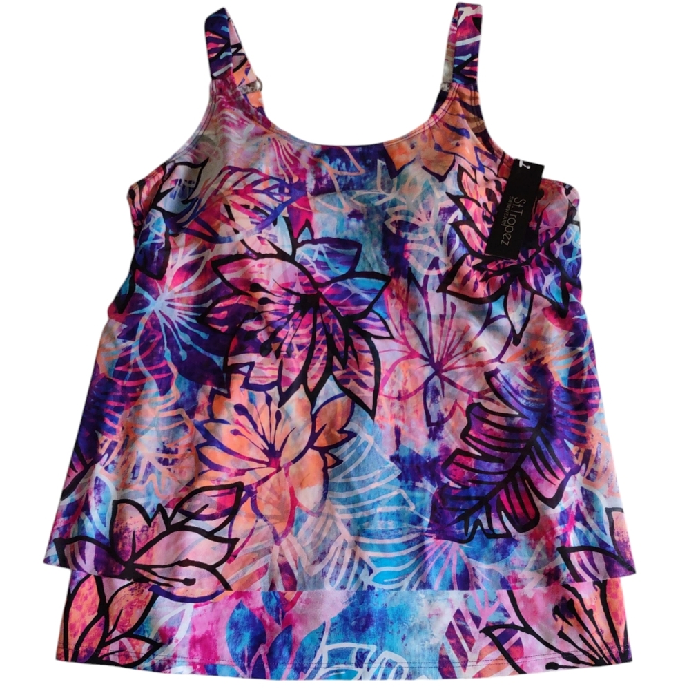 St. Tropez Size 14 Lotus Layered Tankini